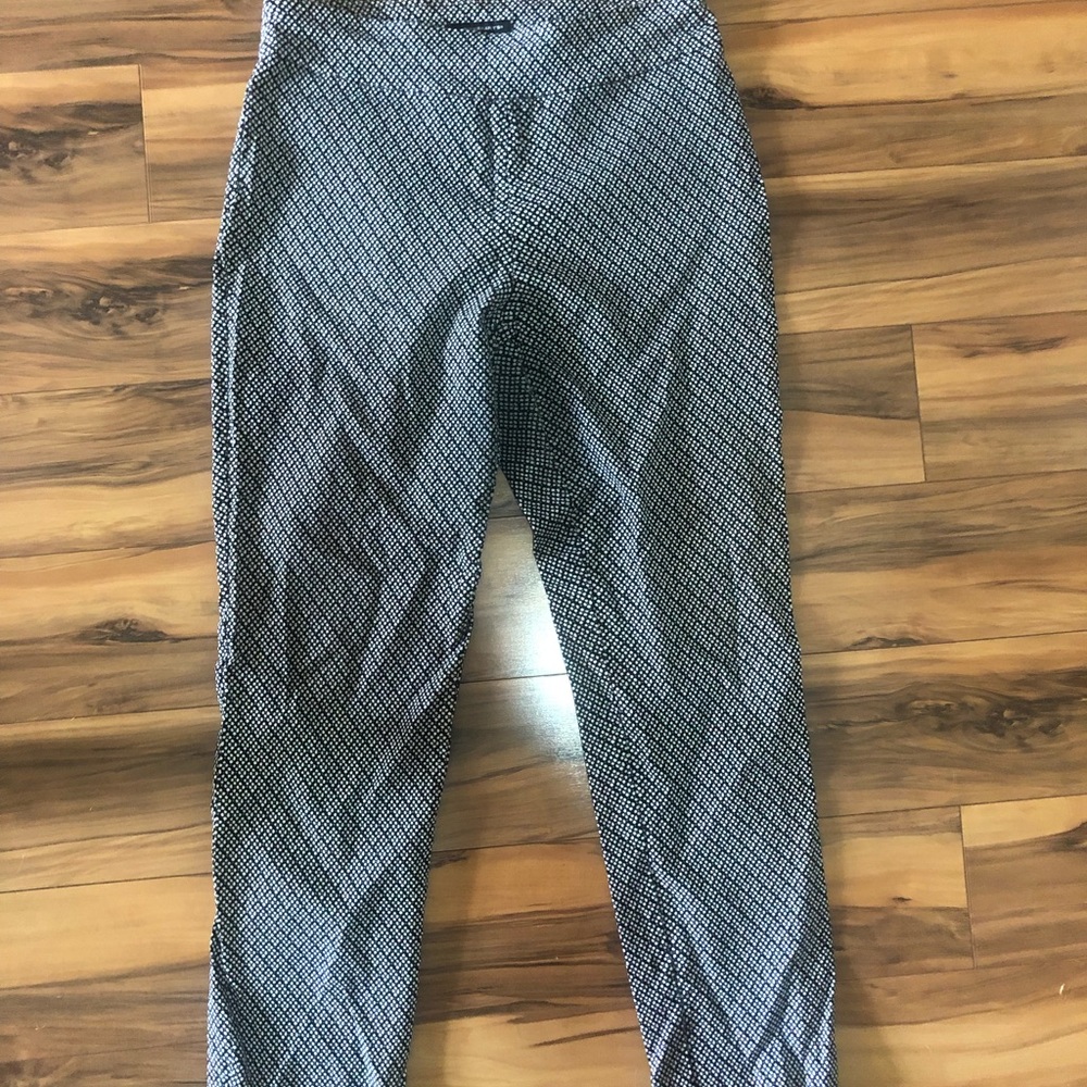 Straight Leg Black & White Stretchy Dress Pant